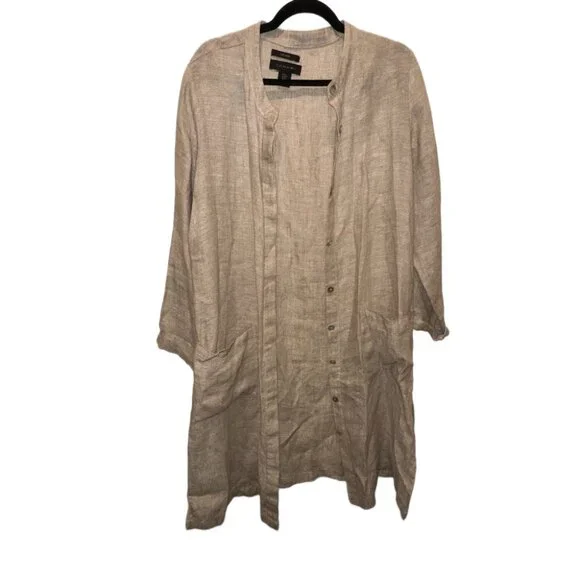 Tahari Beige Linen Jacket - Picture 2 of 6